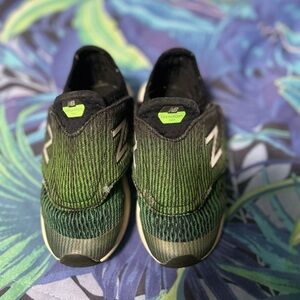 New Balance Kids Black and Green Sneakers